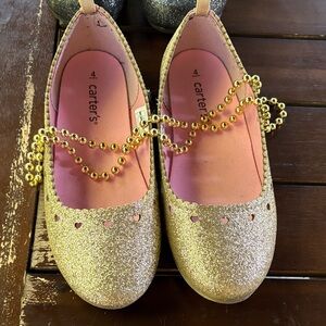 Carter's Glittery Gold Kids Dress Shoes size 4